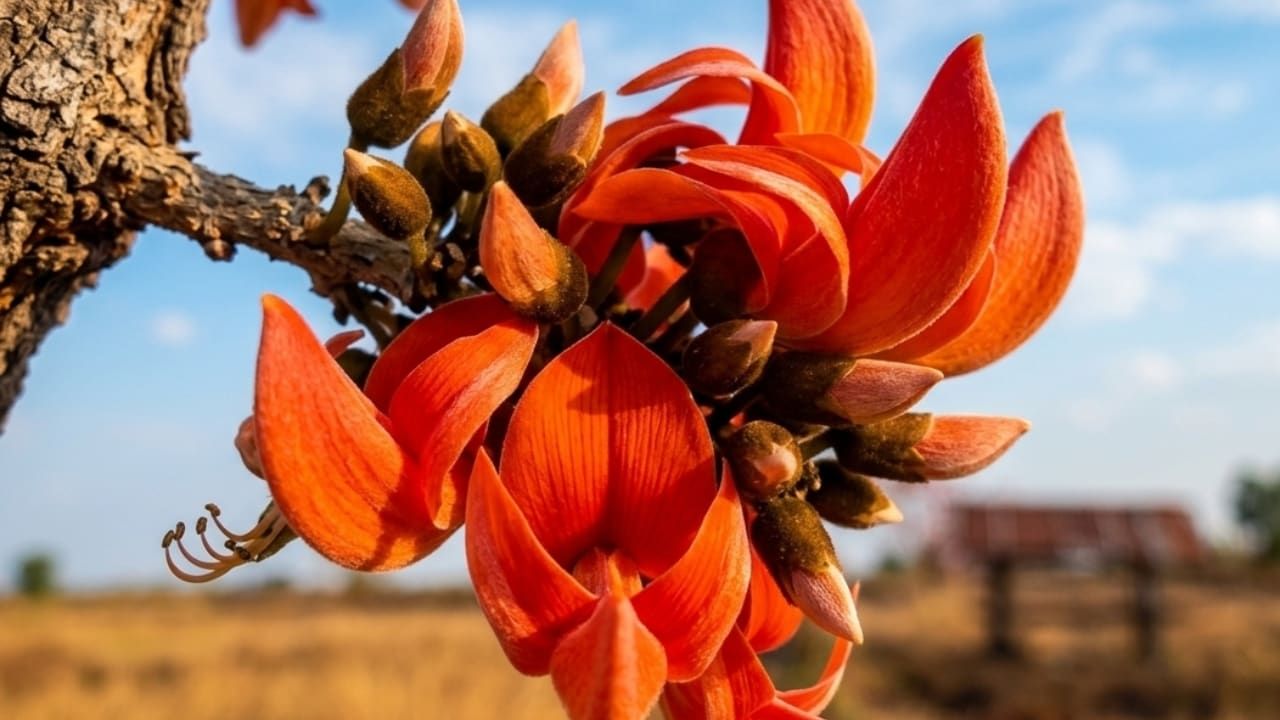 Palash Flowers Close Up